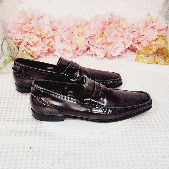 Adam Derrick To Boot New York Patent Leather Gray Penny Loafer Size 10 - Picture 5 of 10